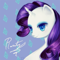 Size: 680x680 | Tagged: safe, artist:dutroux, rarity, pony, unicorn, bust, portrait, solo