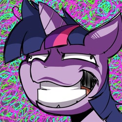 Size: 700x700 | Tagged: safe, artist:zukicure5gogo, derpibooru import, twilight sparkle, derp, insanity, pixiv, reaction image, solo, twilight snapple