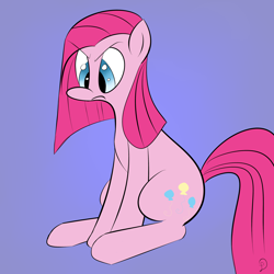 Size: 3600x3600 | Tagged: safe, artist:s8ansglory, pinkie pie, earth pony, pony, angry, female, mare, pinkamena diane pie, simple background, sitting, solo