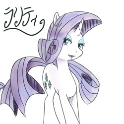 Size: 500x500 | Tagged: safe, artist:30clock, rarity, pony, unicorn, japanese, pixiv, solo