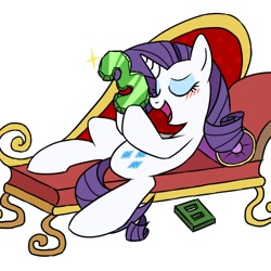 Size: 500x500 | Tagged: safe, artist:30clock, rarity, pony, unicorn, 3, fainting couch, japanese, pixiv, sofa, solo