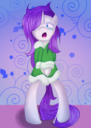 Size: 2480x3508 | Tagged: safe, artist:wendy-the-creeper, rarity, pony, unicorn, bathrobe, bed mane, bipedal, clothes, morning ponies, robe, solo