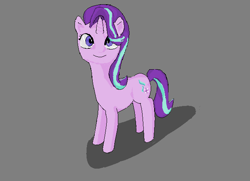 Size: 647x468 | Tagged: safe, starlight glimmer, pony, unicorn, female, gray background, looking at you, simple background, smiling, solo