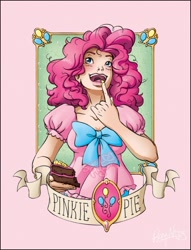 Size: 576x753 | Tagged: safe, artist:sassy-pigeon, pinkie pie, clothes, female, humanized, smiling, solo