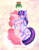 Size: 774x1000 | Tagged: safe, artist:charmyamber, derpibooru import, pinkie pie, twilight sparkle, earth pony, pony, blushing, clothes, female, heart, holly, holly mistaken for mistletoe, lesbian, scarf, shared clothing, shared scarf, shipping, twinkie