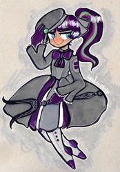 Size: 744x1072 | Tagged: safe, artist:grocerystorephobic, starlight glimmer, human, cute, glimmerbetes, humanized, magical girl, s5 starlight, solo, staff, staff of sameness, traditional art