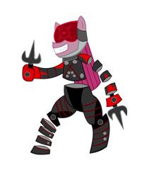 Size: 1501x1806 | Tagged: safe, artist:jewelsfriend, pinkie pie, cyborg, pony, bipedal, konami, metal gear, metal gear rising, monsoon, paint tool sai, pinkamena diane pie