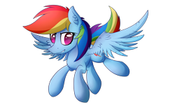 Size: 2000x1200 | Tagged: safe, artist:sentireaeris, derpibooru import, rainbow dash, pegasus, pony, female, flying, mare, multicolored hair, simple background, smiling, solo, transparent background