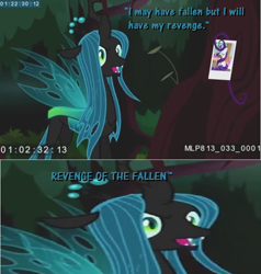 Size: 706x742 | Tagged: safe, edit, edited screencap, screencap, queen chrysalis, changeling, changeling queen, the mean 6, female, implied crossover, meme, revenge of the fallen, transformers