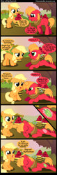 Size: 1000x3040 | Tagged: safe, artist:coltsteelstallion, applejack, big macintosh, earth pony, pony, apple, colt, comic, cutie mark, cutiespark, filly, male, stallion, tower of pimps