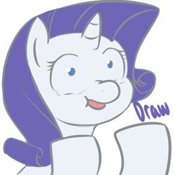 Size: 1000x1000 | Tagged: dead source, safe, artist:redintravenous, rarity, pony, unicorn, female, mare, purple mane, solo, white coat