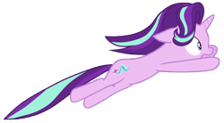 Size: 12700x7000 | Tagged: safe, artist:tardifice, starlight glimmer, pony, unicorn, to where and back again, absurd resolution, floppy ears, frown, jumping, open mouth, photoshop, simple background, solo, transparent background, vector, wide eyes, windswept mane