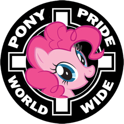 Size: 350x350 | Tagged: safe, pinkie pie, earth pony, pony, celtic cross, logo, parody, simple background, solo, transparent background