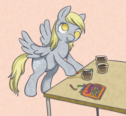 Size: 558x515 | Tagged: safe, artist:php98, derpy hooves, pegasus, pony, baking, female, gummy worm, mare, solo