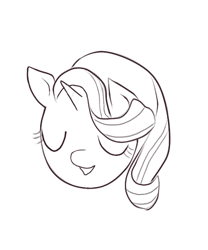 Size: 488x587 | Tagged: safe, starlight glimmer, pony, unicorn, black and white, bust, eyes closed, grayscale, monochrome, open mouth, portrait, simple background, solo, white background