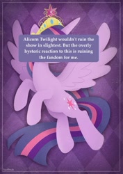 Size: 496x701 | Tagged: safe, derpibooru import, twilight sparkle, twilight sparkle (alicorn), alicorn, pony, alicorn drama, drama, fandom, female, mare, pony confession