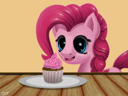 Size: 1024x768 | Tagged: dead source, safe, artist:denial-is-tragic, pinkie pie, earth pony, pony, cake, solo