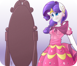 Size: 2488x2140 | Tagged: safe, artist:mrw32, rarity, anthro, clothes, cute, dress, gala dress, solo