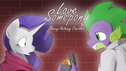 Size: 1920x1080 | Tagged: safe, artist:marik azemus34, rarity, spike, anthro, fanfic, female, male, marriage proposal, shipping, sparity, straight