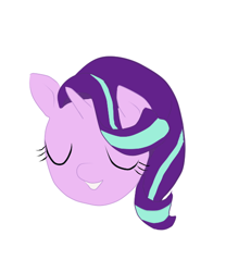 Size: 488x587 | Tagged: safe, starlight glimmer, pony, unicorn, bust, eyes closed, open mouth, portrait, simple background, solo, white background