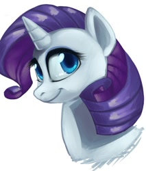 Size: 500x586 | Tagged: safe, artist:junosunderland, rarity, pony, unicorn, female, mare, purple mane, simple background, solo, white coat