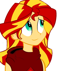 Size: 800x800 | Tagged: artist needed, safe, sunset shimmer, equestria girls, god tier, hero of time, homestuck, smiling, solo, sylph of time