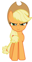 Size: 5220x10134 | Tagged: safe, artist:kired25, applejack, earth pony, pony, absurd resolution, angry, glare, simple background, solo, transparent background, vector