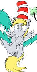 Size: 1098x2154 | Tagged: safe, artist:natsu714, derpy hooves, pegasus, pony, dr. seuss, female, hat, mare, style emulation, the cat in the hat