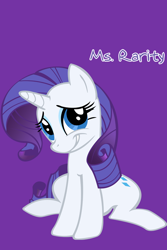 Size: 640x960 | Tagged: safe, rarity, pony, unicorn, iphone wallpaper, ms. rarity, smiling, text
