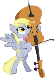 Size: 4457x6393 | Tagged: safe, artist:lykas13, derpy hooves, pegasus, pony, absurd resolution, bowtie, cello, cute, female, mare, musical instrument, simple background, solo, transparent background, upside down, vector