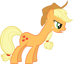Size: 900x789 | Tagged: safe, applejack, earth pony, pony, angry, female, long neck, mare, simple background, solo, transparent background, vector