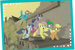 Size: 1000x665 | Tagged: safe, derpibooru import, screencap, applejack, fluttershy, pinkie pie, rainbow dash, rarity, spike, twilight sparkle, twilight sparkle (alicorn), alicorn, dragon, earth pony, pegasus, pony, unicorn, my little pony: the movie, destruction, running