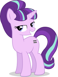 Size: 4033x5427 | Tagged: safe, artist:illumnious, starlight glimmer, pony, unicorn, absurd resolution, grin, lidded eyes, simple background, smiling, solo, transparent background, vector