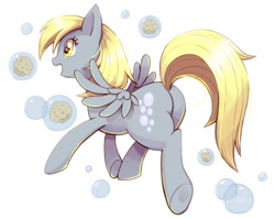 Size: 1228x977 | Tagged: safe, artist:ezoisum, derpy hooves, pegasus, pony, bubble butt, female, mare, muffin, plot, solo