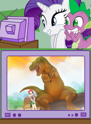 Size: 563x769 | Tagged: safe, rarity, spike, dragon, pony, unicorn, exploitable meme, tv meme, wat