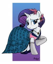 Size: 2351x2850 | Tagged: safe, artist:berlioz-ii, rarity, pony, unicorn, clothes, dress, solo