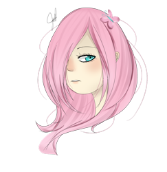 Size: 900x927 | Tagged: safe, artist:cutiepie333, fluttershy, human, clothes, female, humanized, pink hair