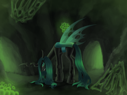 Size: 3720x2789 | Tagged: safe, artist:nightpaint12, queen chrysalis, changeling, changeling queen, angry, female, looking at you, solo