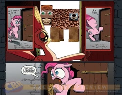 Size: 900x700 | Tagged: safe, idw, pinkie pie, earth pony, pony, bestest comic in the world, exploitable meme, javabean, meme, obligatory pony, surprise door