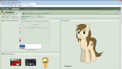 Size: 1680x953 | Tagged: safe, applejack, oc, earth pony, pony, deviantart, kyrospawn, meta