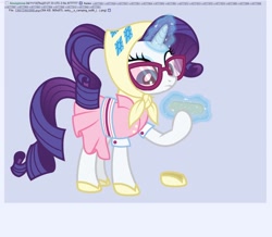 Size: 1280x1114 | Tagged: safe, rarity, pony, unicorn, /mlp/, camping outfit, dubs, sextuples