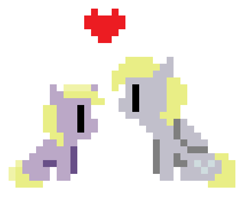 Size: 582x474 | Tagged: safe, derpy hooves, dinky hooves, pegasus, pony, female, heart, mare, pixel art