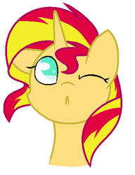 Size: 364x473 | Tagged: safe, artist:0darky0, sunset shimmer, pony, unicorn, cute, shimmerbetes, solo