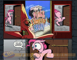 Size: 900x700 | Tagged: safe, pinkie pie, earth pony, pony, exploitable meme, meme, obligatory pony, pinky and the brain, pinky elmyra and the brain, surprise door