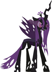 Size: 480x660 | Tagged: safe, artist:westrail642fan, queen chrysalis, changeling, changeling queen, alternate timeline, alternate universe, purple changeling, rise and fall, simple background, solo, transparent background