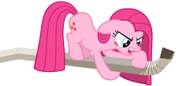 Size: 4000x1964 | Tagged: safe, artist:scourge707, pinkie pie, earth pony, pony, magical mystery cure, pinkamena diane pie, pipe, simple background, solo, swapped cutie marks, transparent background, vector, water chute, what my cutie mark is telling me