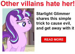 Size: 700x500 | Tagged: safe, starlight glimmer, pony, unicorn, clickbait, dermatologists hate her, meme, solo