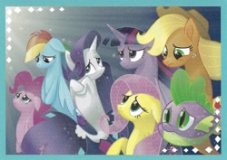 Size: 3574x2530 | Tagged: safe, derpibooru import, applejack, pinkie pie, rainbow dash, rarity, spike, twilight sparkle, twilight sparkle (alicorn), alicorn, pony, seapony (g4), my little pony: the movie, puffer fish, sad, seaponified, seapony applejack, seapony fluttershy, seapony pinkie pie, seapony rainbow dash, seapony rarity, seapony twilight, species swap, spike the pufferfish