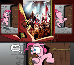 Size: 945x821 | Tagged: safe, pinkie pie, earth pony, pony, exploitable meme, les miserables, meme, obligatory pony, surprise door