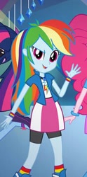 Size: 176x356 | Tagged: safe, derpibooru import, screencap, rainbow dash, equestria girls, spoiler:eqg specials, cropped, female, looking at you, offscreen character, smiling, solo